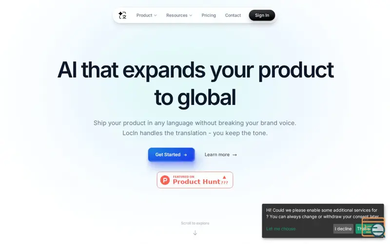 Screenshot of LocIn AI