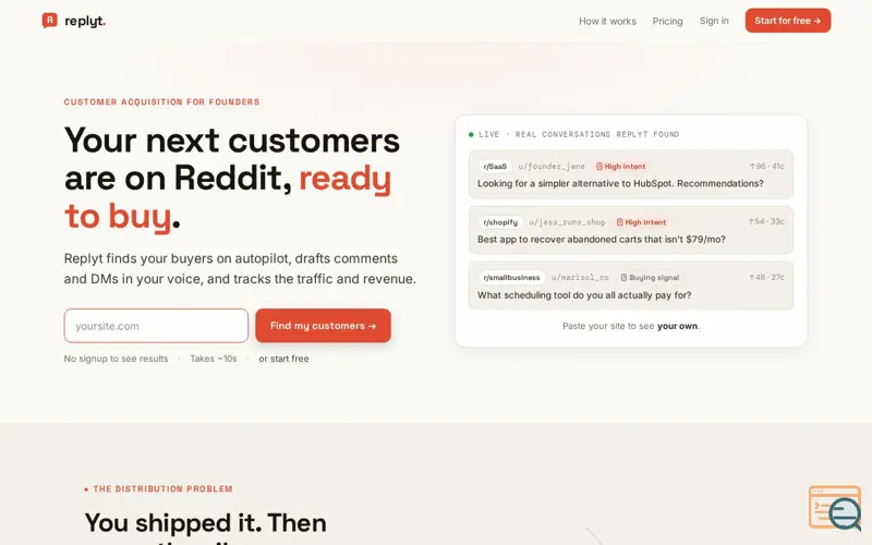 Screenshot of Replyt