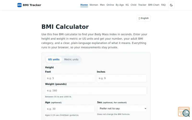 Screenshot of BMI Tracker