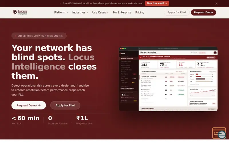 Screenshot of Locus Intelligence