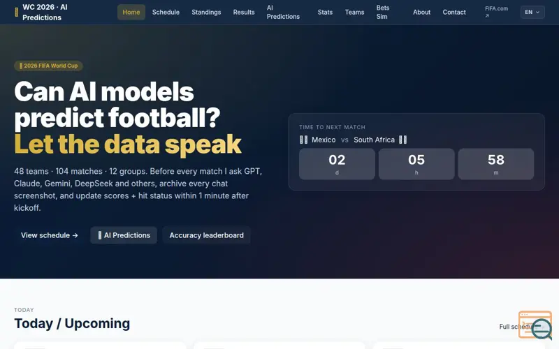 Screenshot of www.wc2026-ai.top
