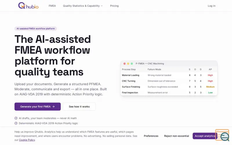 Screenshot of Qhubio