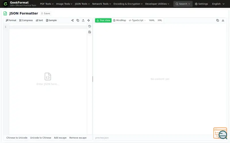 Screenshot of GeekFormat