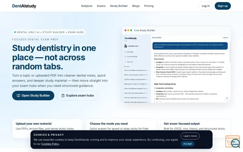 Screenshot of DentAIstudy