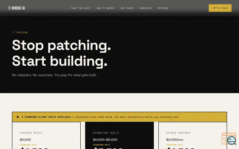 Screenshot of Bridge AI Solutions