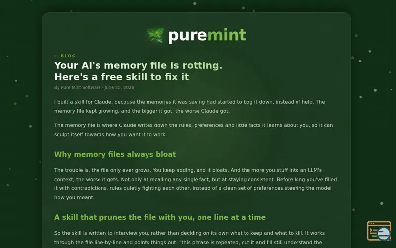 Screenshot of Puremint