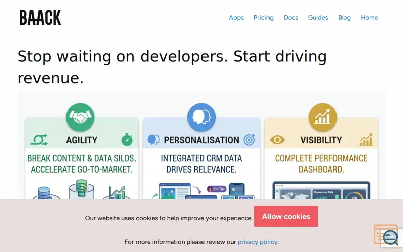 Screenshot of Baack, a launch using Foundation