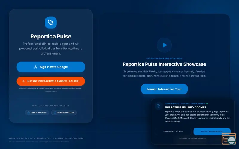 Screenshot of Reportica Pulse, a launch using Storylane