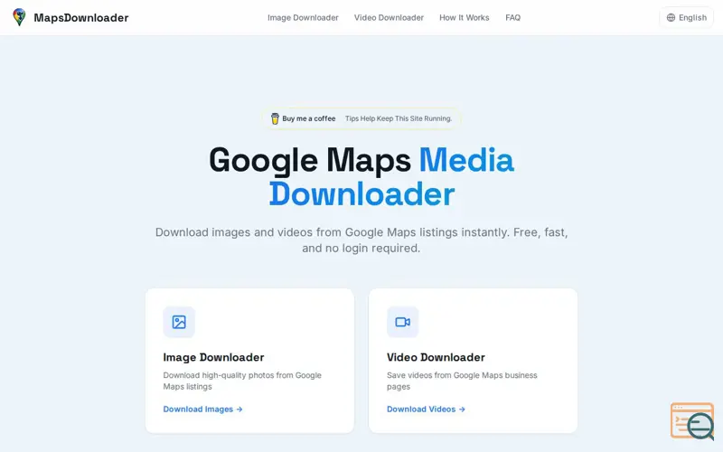 Screenshot of Google Maps Image & Video Downloader