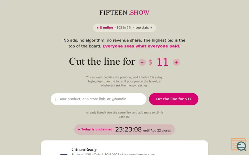 Screenshot of Fifteen