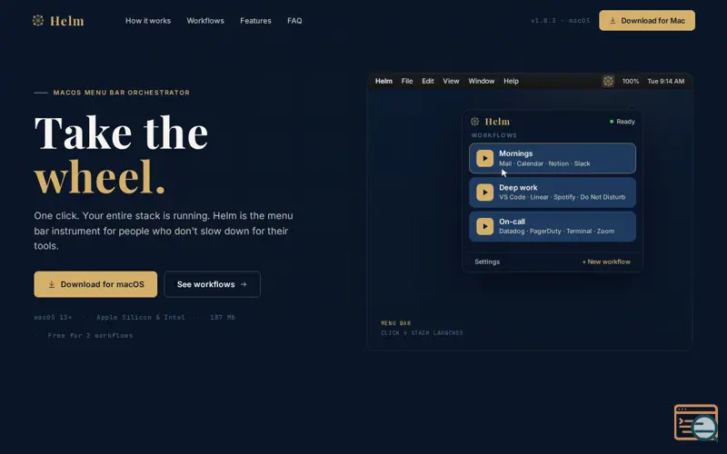 Screenshot of Helm