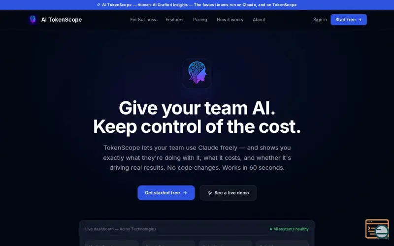 Screenshot of AI TokenScope