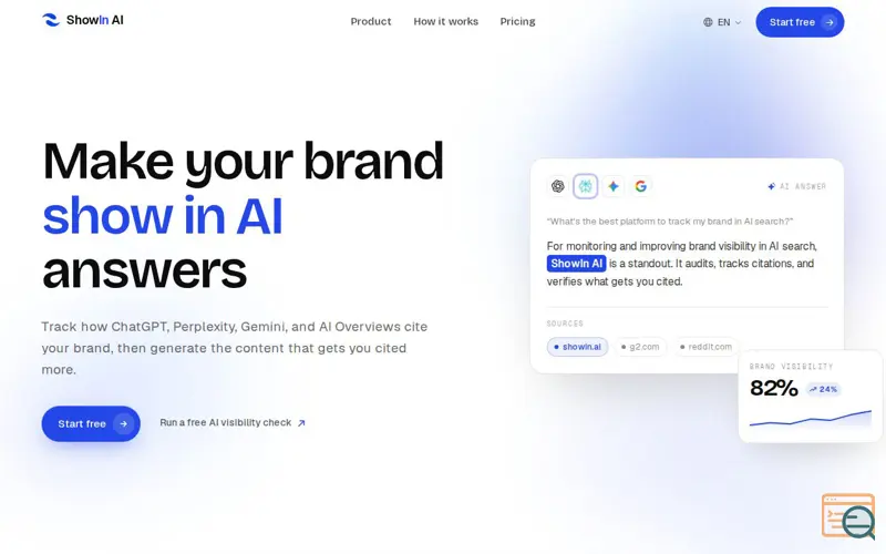 Screenshot of ShowIn AI - Generative Engine Optimization (GEO) Platform for AI Search