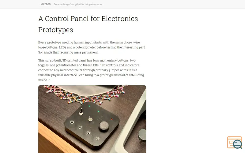 Screenshot of Blog