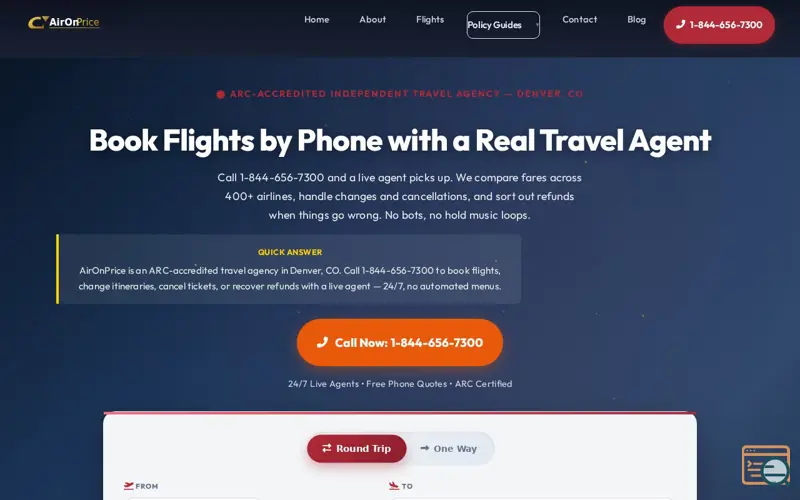 Screenshot of AirOnPrice