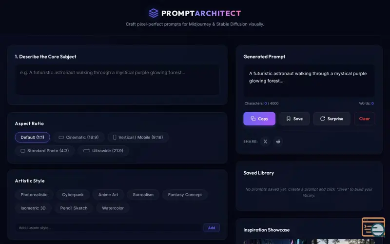 Screenshot of Visual AI Prompt Architect