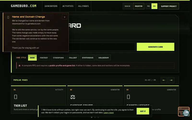 Screenshot of GameBuro for PC Gamers