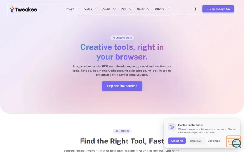 Screenshot of Tweakee