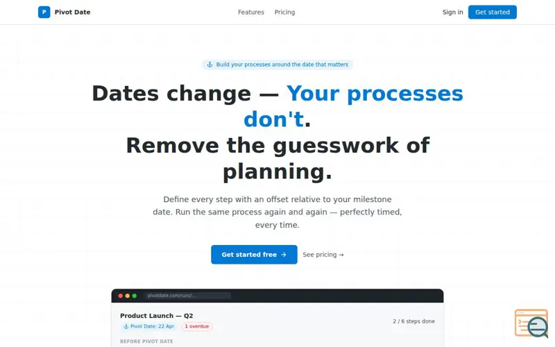 Screenshot of Pivot Date