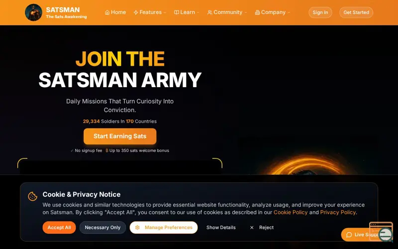 Screenshot of Satsman - The Sats Awakening