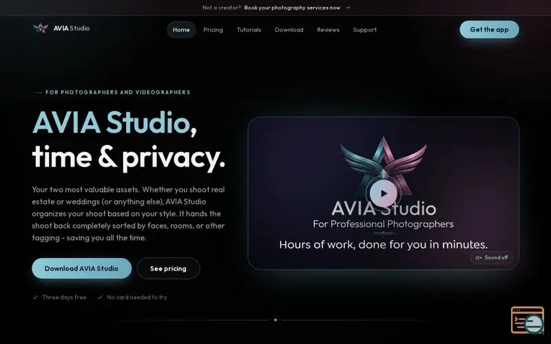Screenshot of AVIA Studio