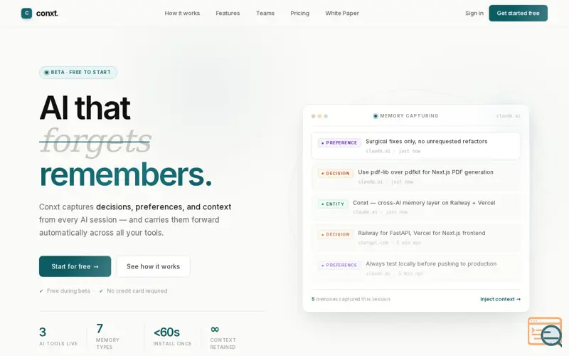 Screenshot of Conxt