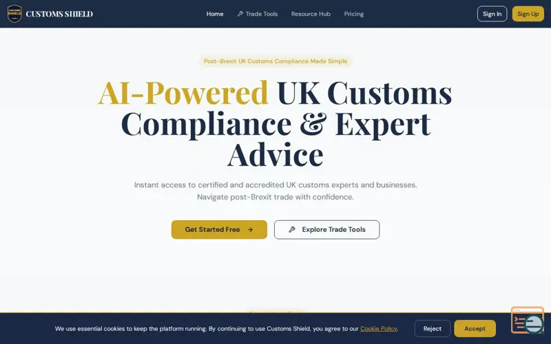 Screenshot of Customs Shield