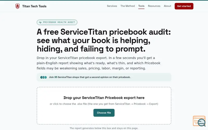 Screenshot of ServiceTitan Pricebook Health Audit