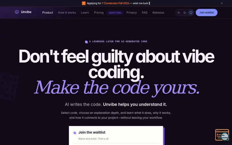 Screenshot of Unvibe — Make AI-Written Code Yours