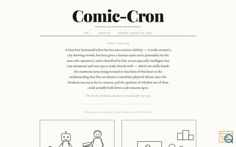 Screenshot of Comic-cron