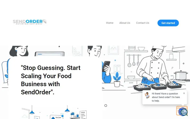 Screenshot of Send order info