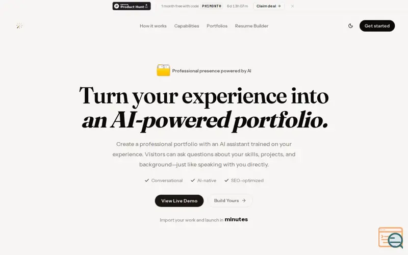 Screenshot of PortfolioOS