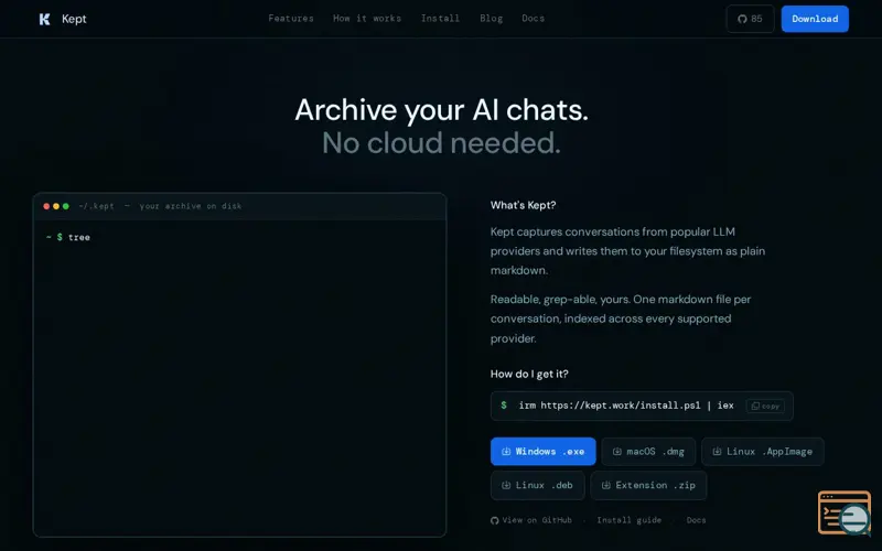 Screenshot of Kept
