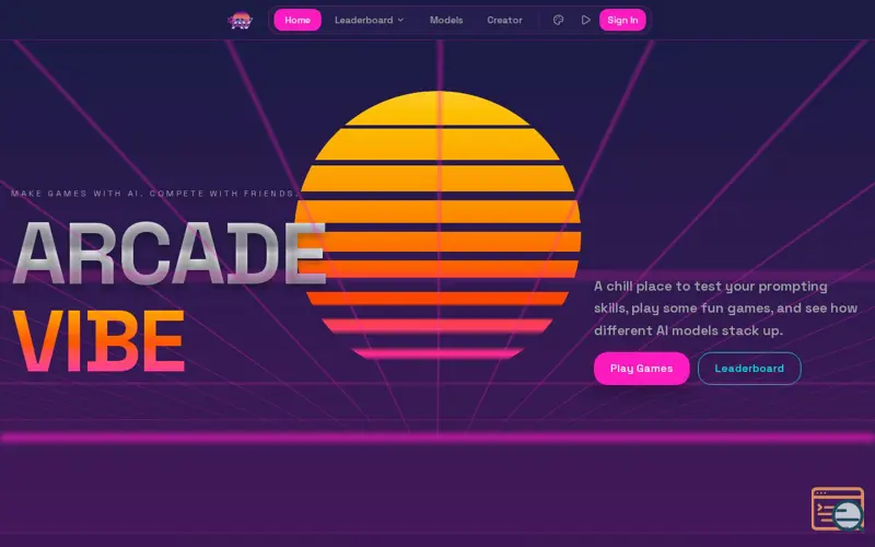 Screenshot of Arcade Vibe