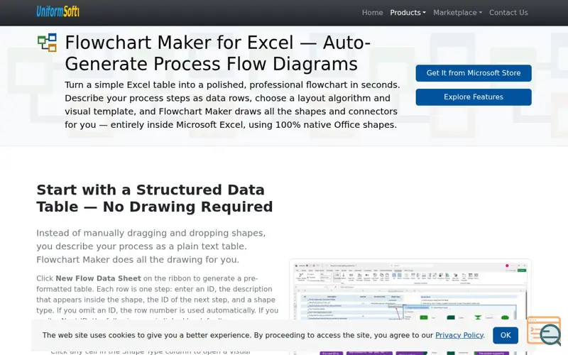 Screenshot of Flowchart Maker for Excel