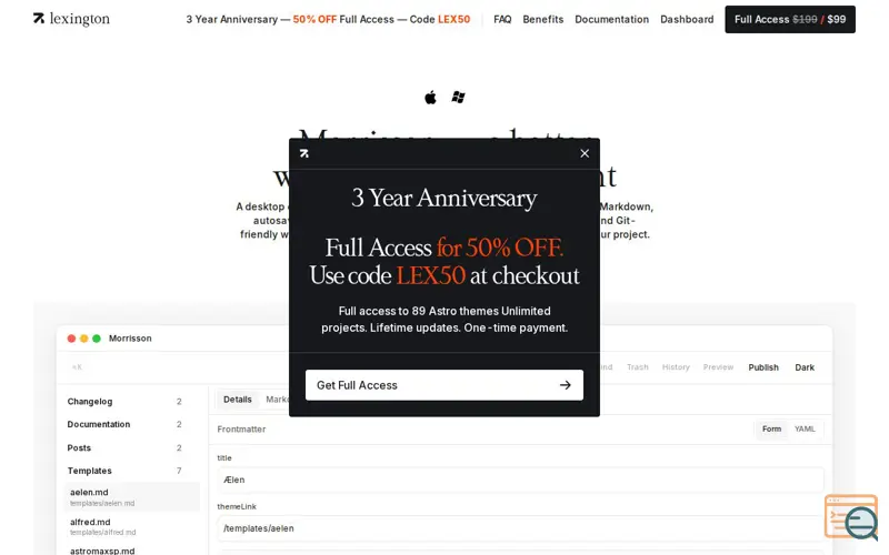 Screenshot of Morrisson , a launch using Kobbe