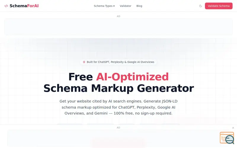 Screenshot of SchemaForAI