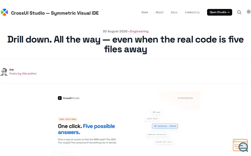 Screenshot of Blog