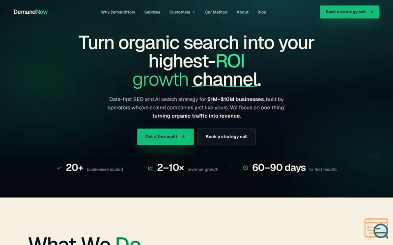 Screenshot of demandnow.ai, a launch using Hostinger DNS