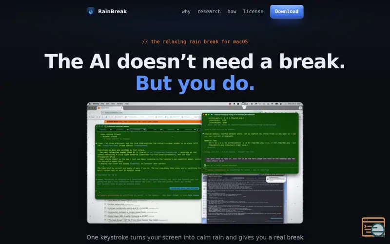 Screenshot of RainBreak App