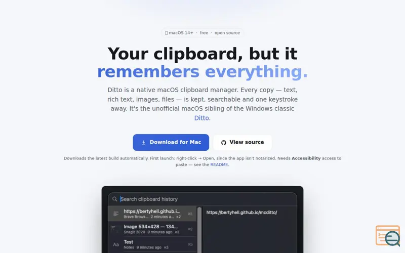 Screenshot of McDitto