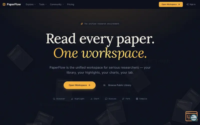 Screenshot of PaperFlow