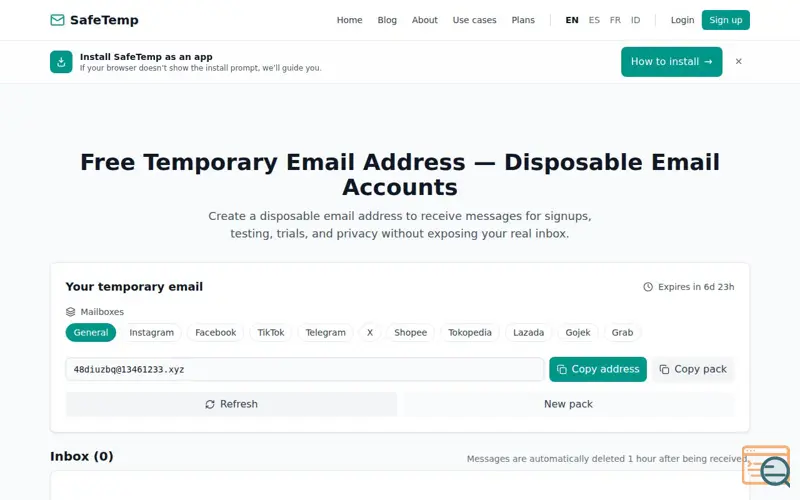 Screenshot of SafeTemp