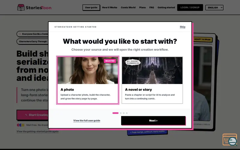 Screenshot of StoriesToon