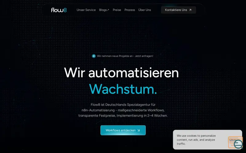 Screenshot of Flow8 - n8n Automation as a Service
