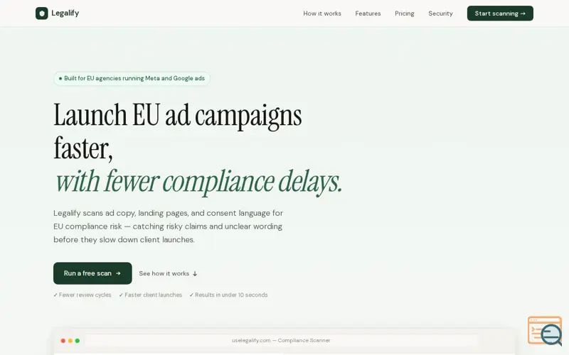 Screenshot of Legalify
