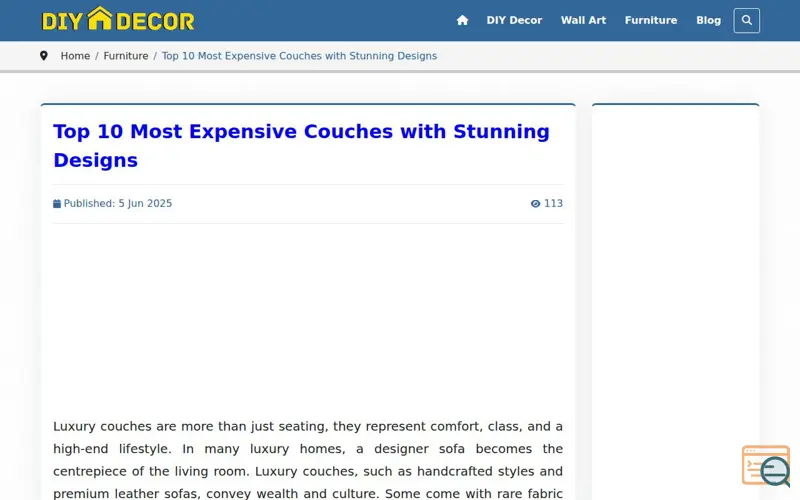 Screenshot of thediyhomedecor.com
