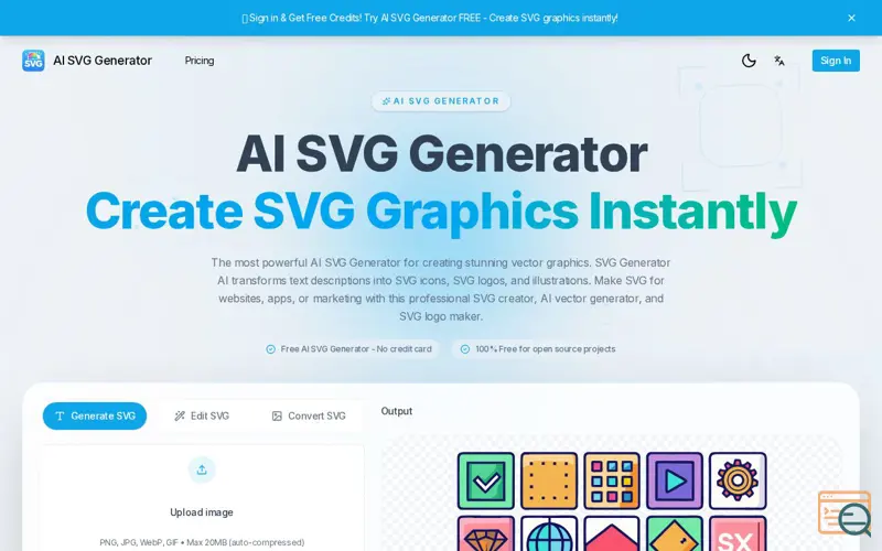 Screenshot of AI SVG Generator