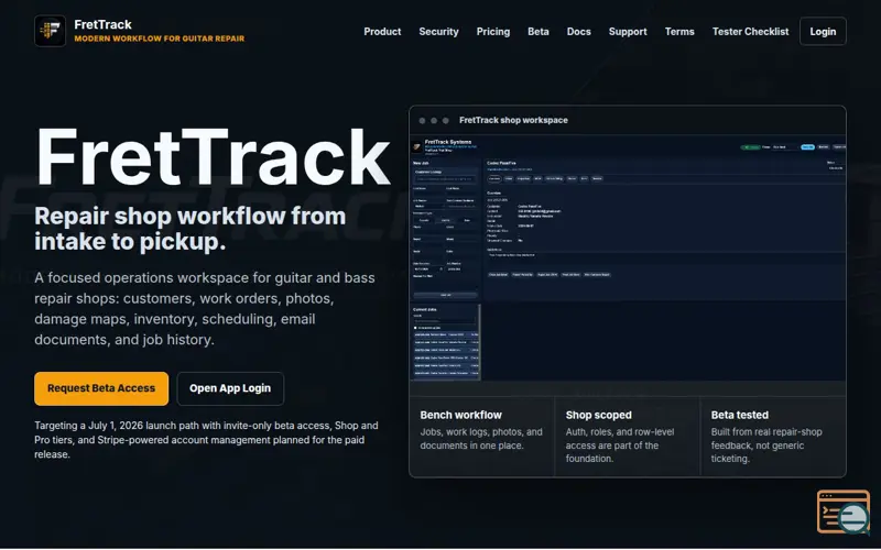 Screenshot of FretTrack