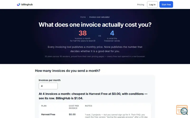 Screenshot of Billinghub